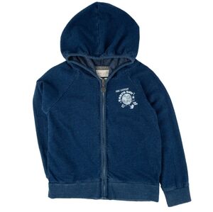 Miki Miette Indigo Zip-Up "Think Green" Hoodie, Size 7Y, NWT